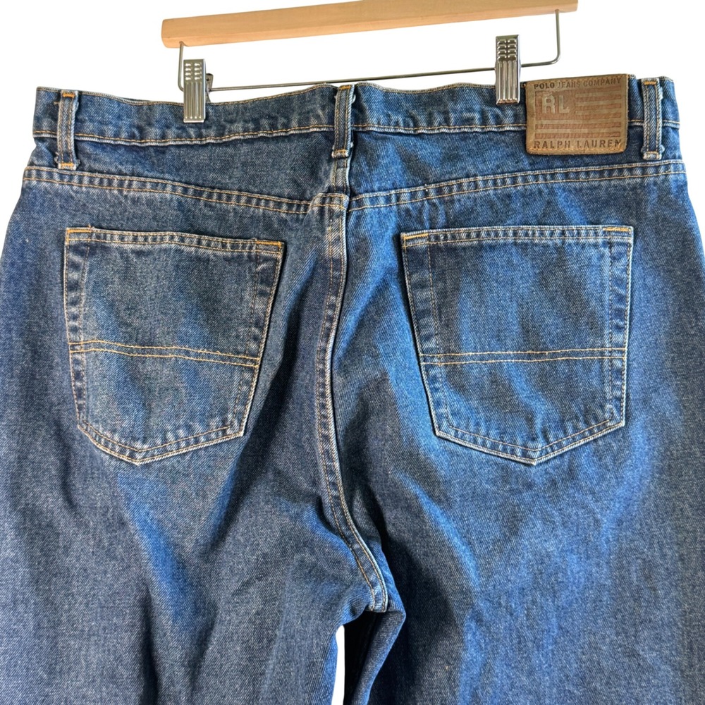 Vtg Polo Jeans Ralph Lauren Mens Relaxed Denim Blue Medium Wash 38x32 90s Y2K - Picture 12 of 12